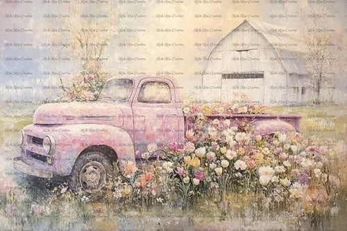 Pinky Truck Rice Paper by Reba Rose Creations