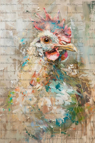 Rough Rooster Rice Paper by Reba Rose Creations