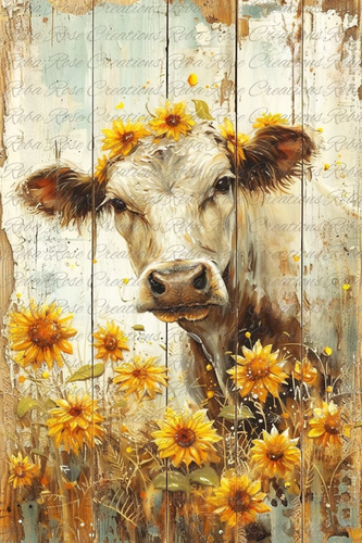 In a Sunflower Moo'd Rice Paper by Reba Rose Creations