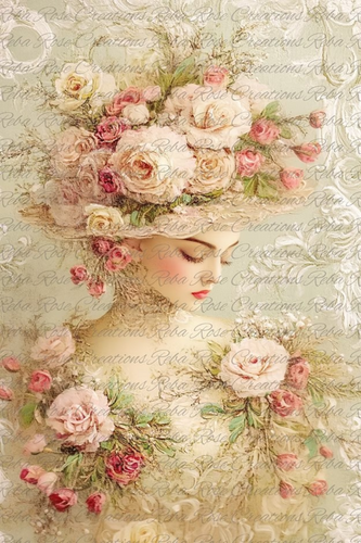 Elegant Love Rice Paper by Reba Rose Creations