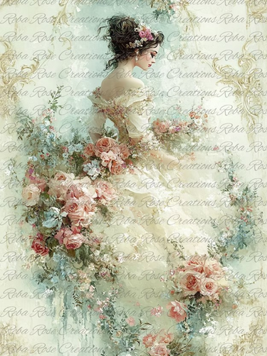 Behold She Walks in Beauty Rice Paper by Reba Rose Creations