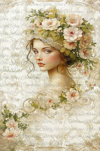 Beautiful Creams Rice Paper by Reba Rose Creations