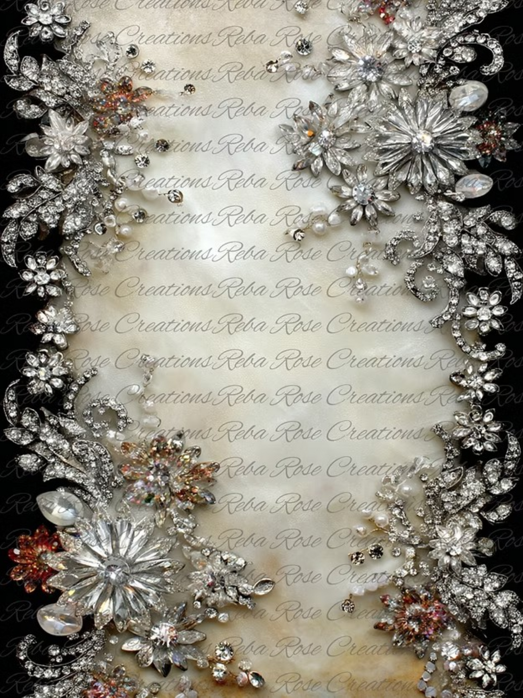 Blinged Beauty Jewels Rice Paper by Reba Rose Creations