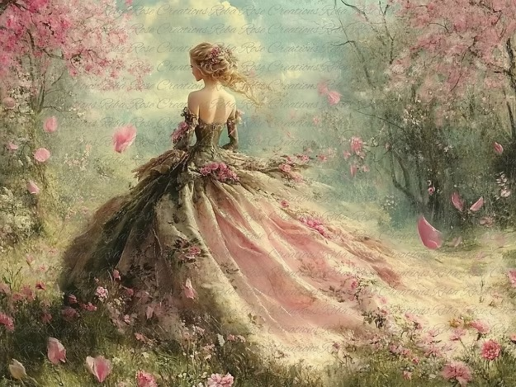 Beautiful Gown Rice Paper by Reba Rose Creations