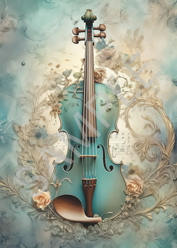 Dreamscape Violin Rice Paper by Calambour Italy