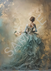 Dreamscape Girl in Blue Dress Rice Paper by Calambour Italy