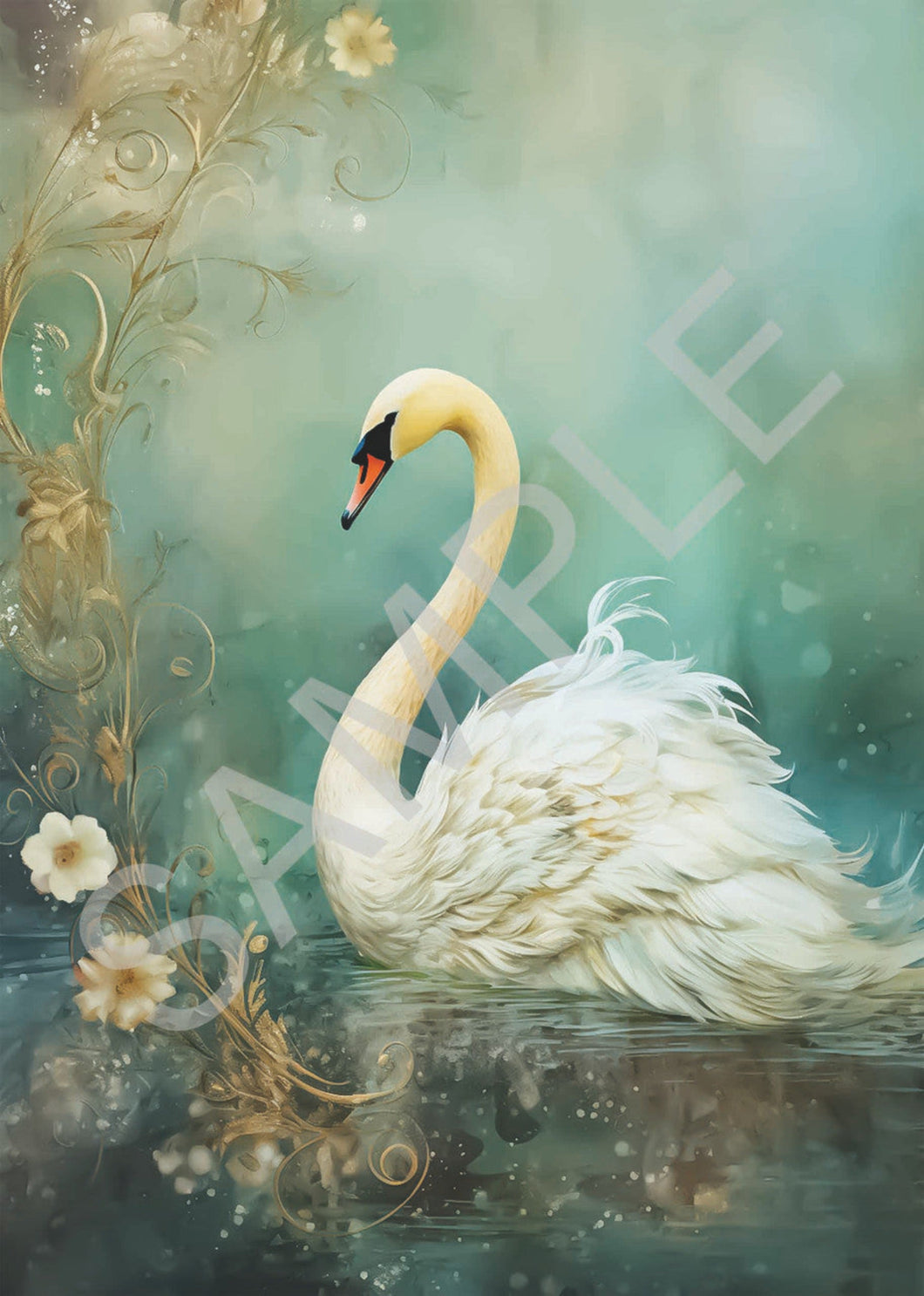 Dreamscape Swan Rice Paper by Calambour Italy