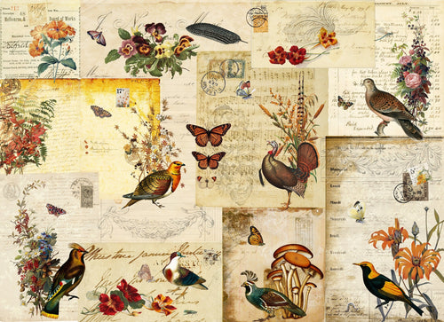 Fall Flock Masterboard Decoupage Paper by Roycycled Treasures