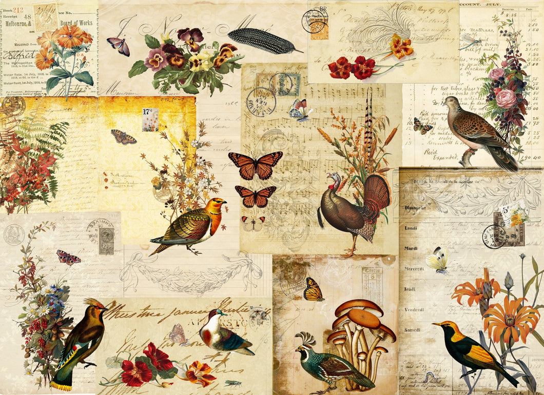 Fall Flock Masterboard Decoupage Paper by Roycycled Treasures