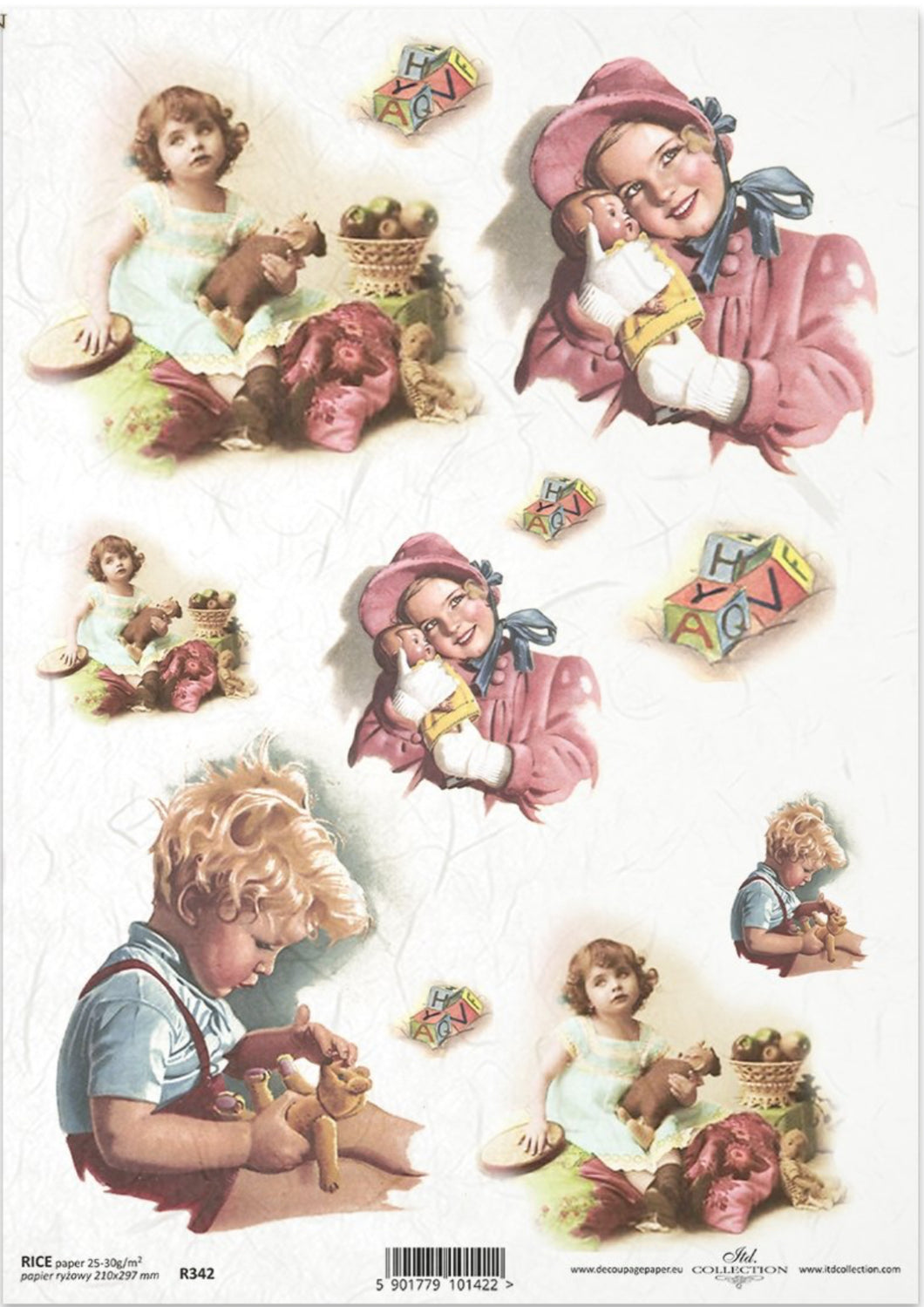 Vintage Little Ones Rice Paper by ITD Collection