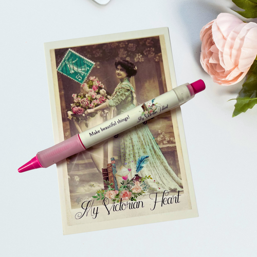 My Victorian Heart Pink and White Gel Pen