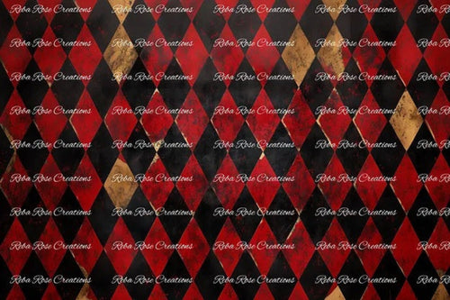 Red and Black Harlequin Rice Paper by Reba Rose Creations