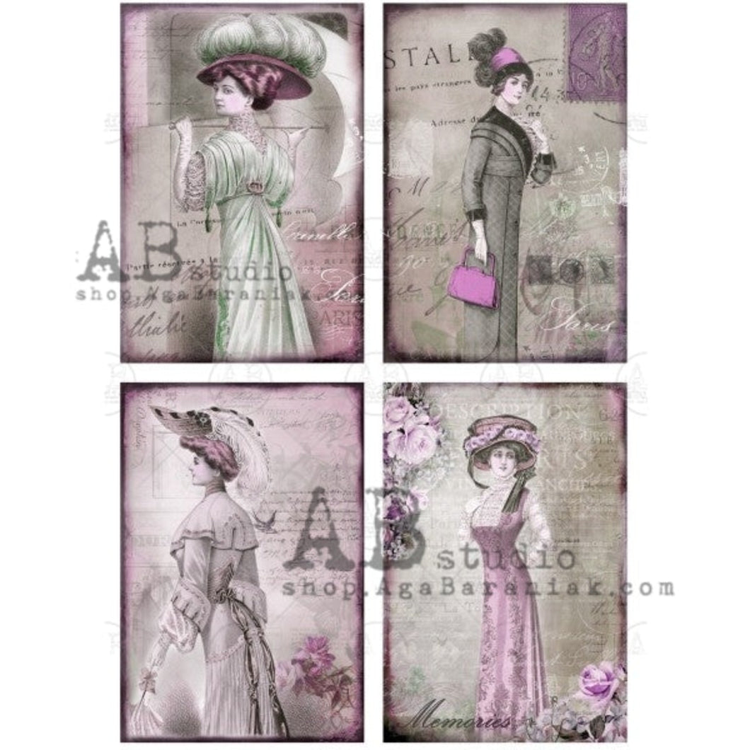 Victorian Finery Postcards Rice Paper 0358 by ABstudio