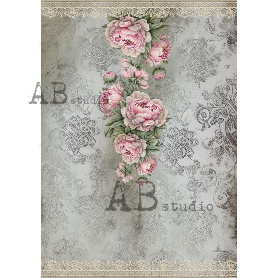 Lace and Roses Wallpaper Rice Paper by ABstudio, 1787