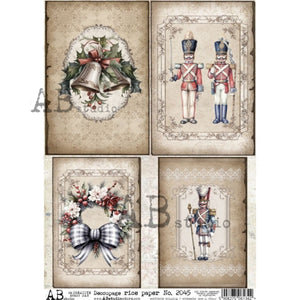 Nutcracker and Holiday Bells Rice Paper 2045 by ABstudio, A4