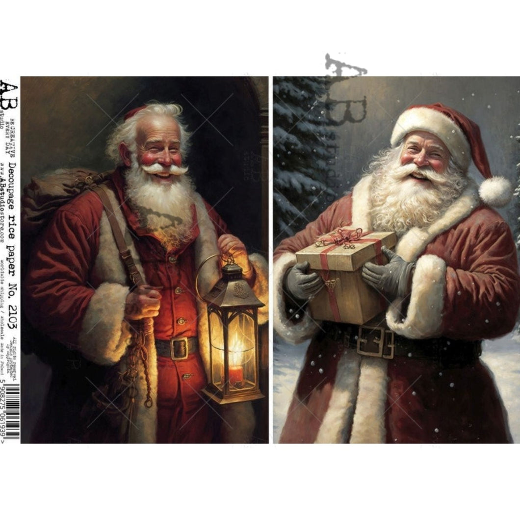 2 Santas Rice Paper 2103 by ABstudio, A4