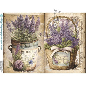 Lavender Bucket and Basket Rice Paper 68 by ABstudio