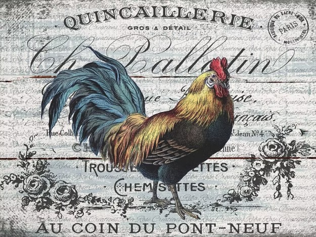 Rooster Rice Paper by Reba Rose Creations – My Victorian Heart