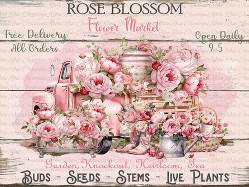 Rose Blossom Market Rice Paper by Adorabelle Vintage Co. for Reba Rose Creations