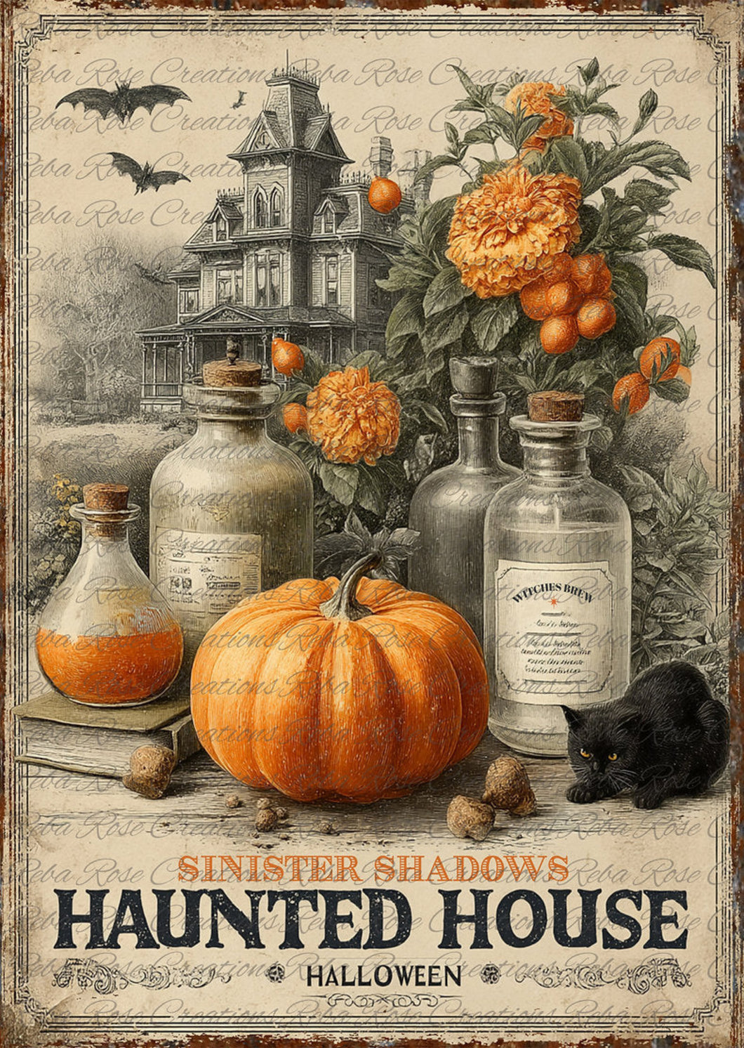 Sinister Shadows Rice Paper by Reba Rose Creations