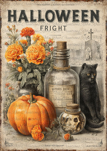 Halloween Fright 2 Rice Paper by Reba Rose Creations
