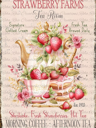 Strawberry Farms Rice Paper by Reba Rose Creations