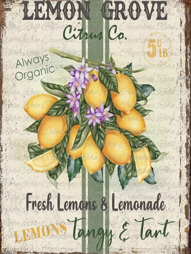 Lemon Grove Citrus Rice Paper by Adorabelle Vintage Co. for Reba Rose Creations