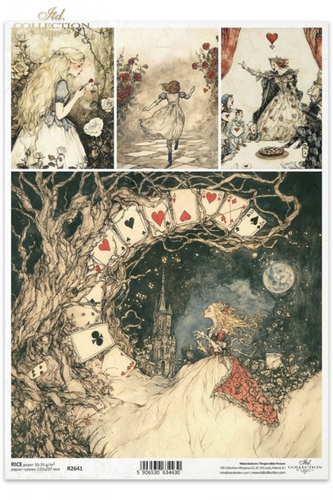 Alice's Magic Castle and Cards Rice Paper by ITD Collection, R2641