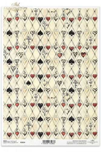 Alice's Magic Playing Cards Harlequin Rice Paper by ITD Collection, R2624