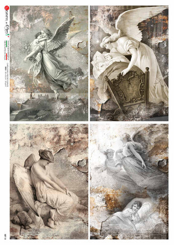 Angels Four Pack by Paper Designs Washipaper, 4 Angels on 1 Sheet Rice Paper