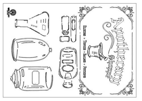 Apothecary Collection Stencil by Roycycled Treasures, 12