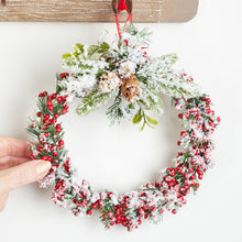 Load image into Gallery viewer, Artificial Snow Berry Christmas Holiday Wreath, 7&quot;