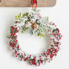 Load image into Gallery viewer, Artificial Snow Berry Christmas Holiday Wreath, 7&quot;