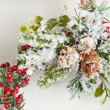 Load image into Gallery viewer, Artificial Snow Berry Christmas Holiday Wreath, 7&quot;
