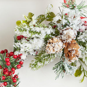 Artificial Snow Berry Christmas Holiday Wreath, 7"