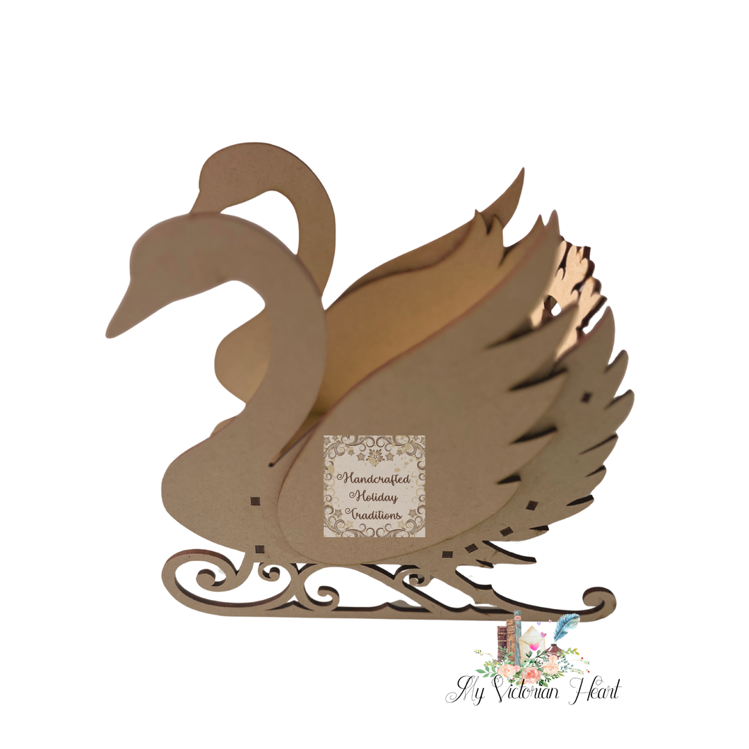 Handcrafted Holiday Traditions MDF Swan Sleigh Kit