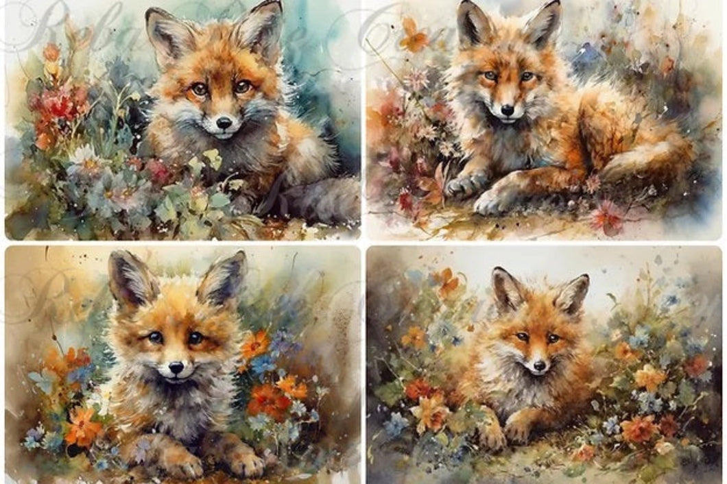 Baby Fox Rice Paper by Reba Rose Creations