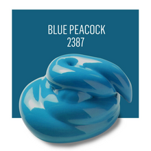 Load image into Gallery viewer, Blue peacock-shaped object with 'Blue Peacock 2387' text on a blue background