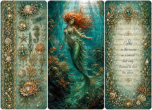 Load image into Gallery viewer, Green Mermaid - Bottle Panels Rice Paper by Reba Rose Creations