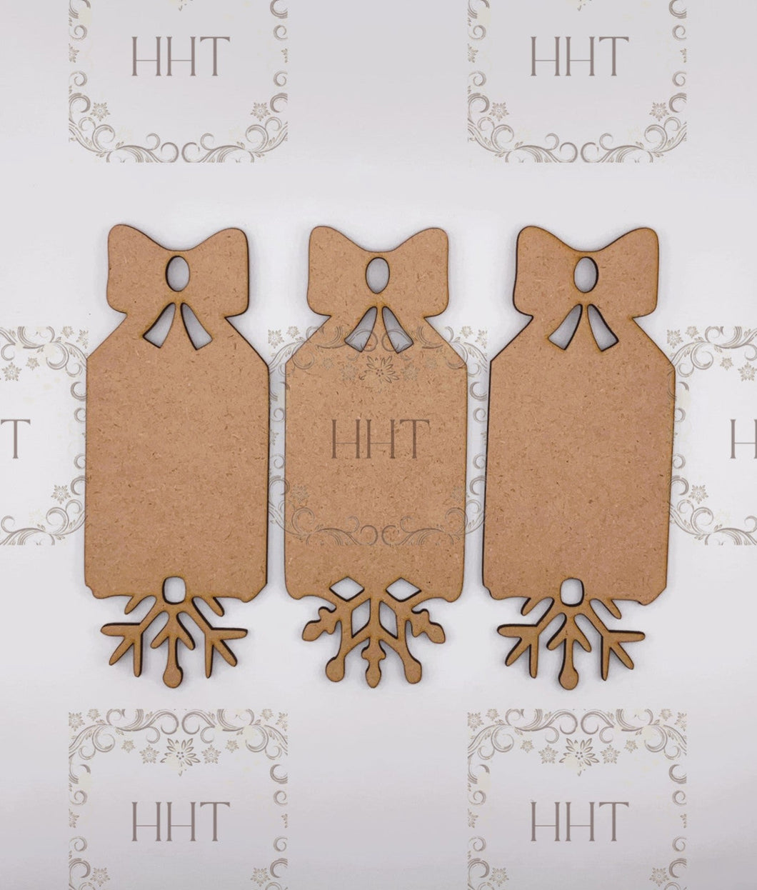 Handcrafted Holiday Traditions MDF Bow Tags