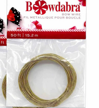 Load image into Gallery viewer, 50 ft of Bowdabra Gold Wire for Bow Making