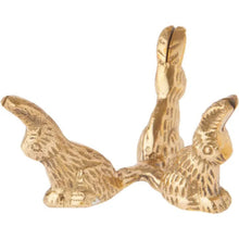 Load image into Gallery viewer, Brass-Toned Egg Stand/Holder Rabbit 2.125"