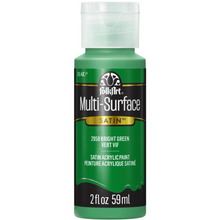 Load image into Gallery viewer, Green bottle of FolkArt Multi-Surface Satin acrylic paint on a white background