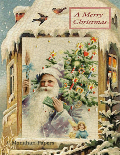 A Merry Christmas Santa Window by Monahan Papers