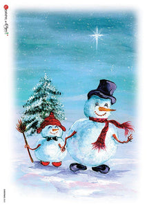 Christmas 0065 Paper Designs Washipaper, Winter Snowman