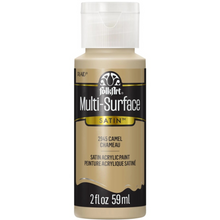 Load image into Gallery viewer, Bottle of FolkArt Multi-Surface Satin acrylic paint in camel color on a white background