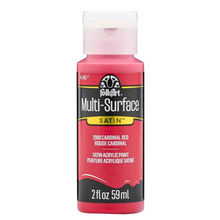 Load image into Gallery viewer, Bottle of FolkArt Multi-Surface Satin acrylic paint in Cardinal Red on a white background
