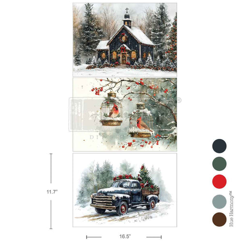 Christmas Blessings Decoupage Fiber Pack by Redesign with Prima