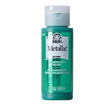 Load image into Gallery viewer, Bottle of FolkArt Metallic acrylic paint in Christmas Green on a white background