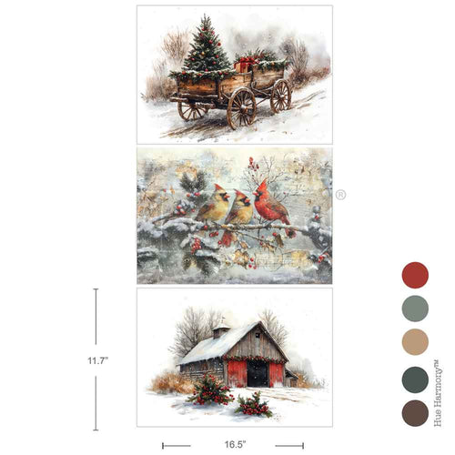 Christmas In the Countryside Decoupage Fiber Pack by Redesign with Prima